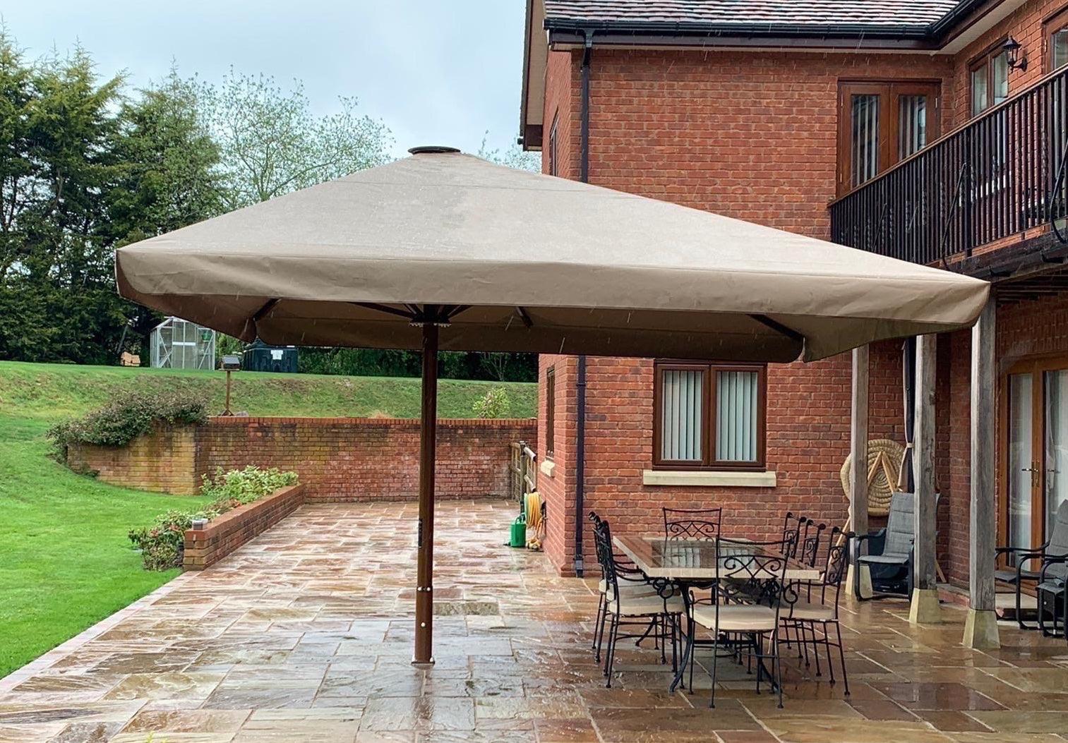 extra large patio umbrella uk Square umbrella 4.5 x 4.5 m – Outside Structures